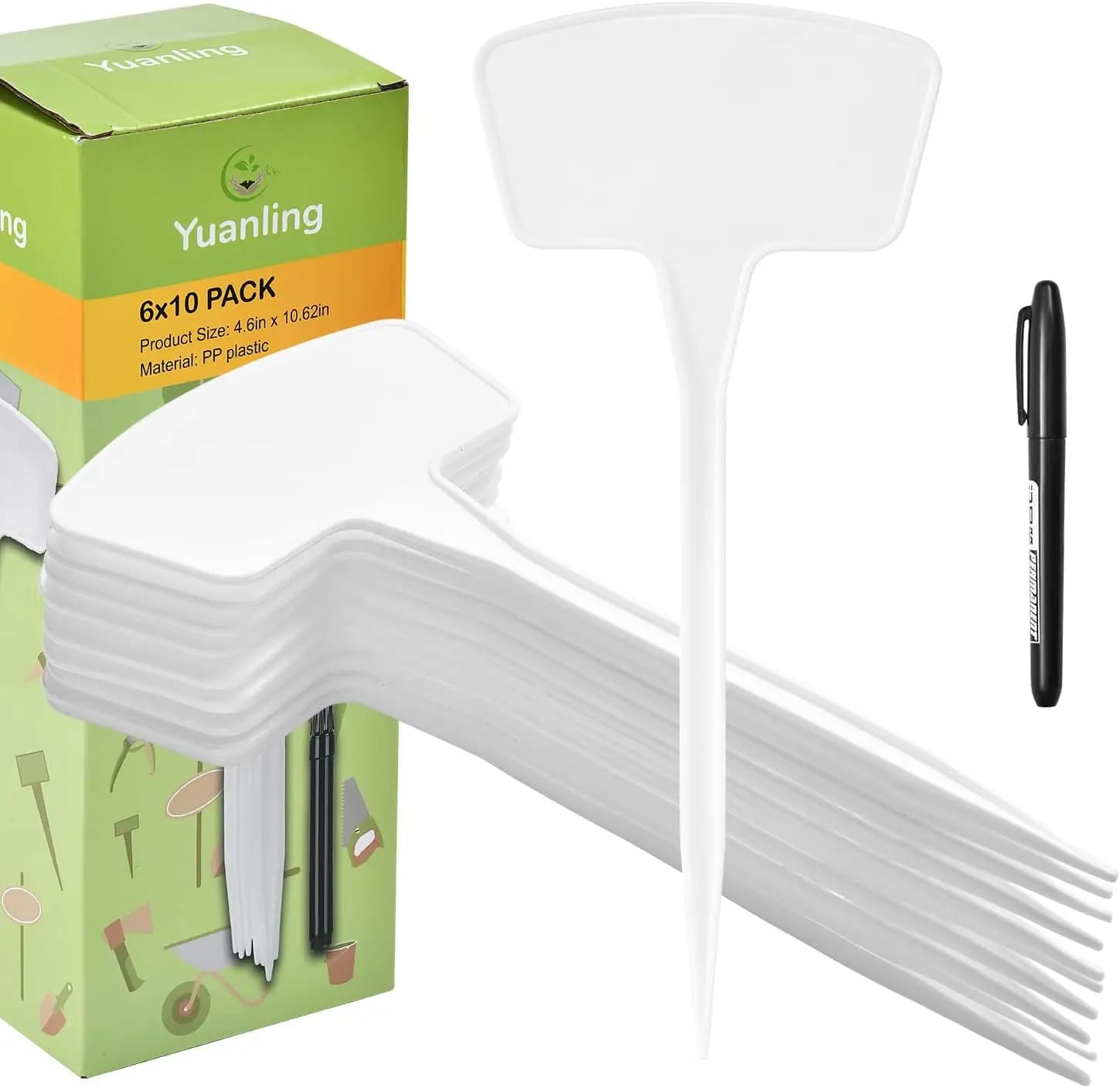 60 Etichette per Piante, Marcatori da Giardino a T in Plastica Grande, Impermeabili e Riutilizzabili per Piante in Vaso da Esterno e Interno, Fiori e Semi