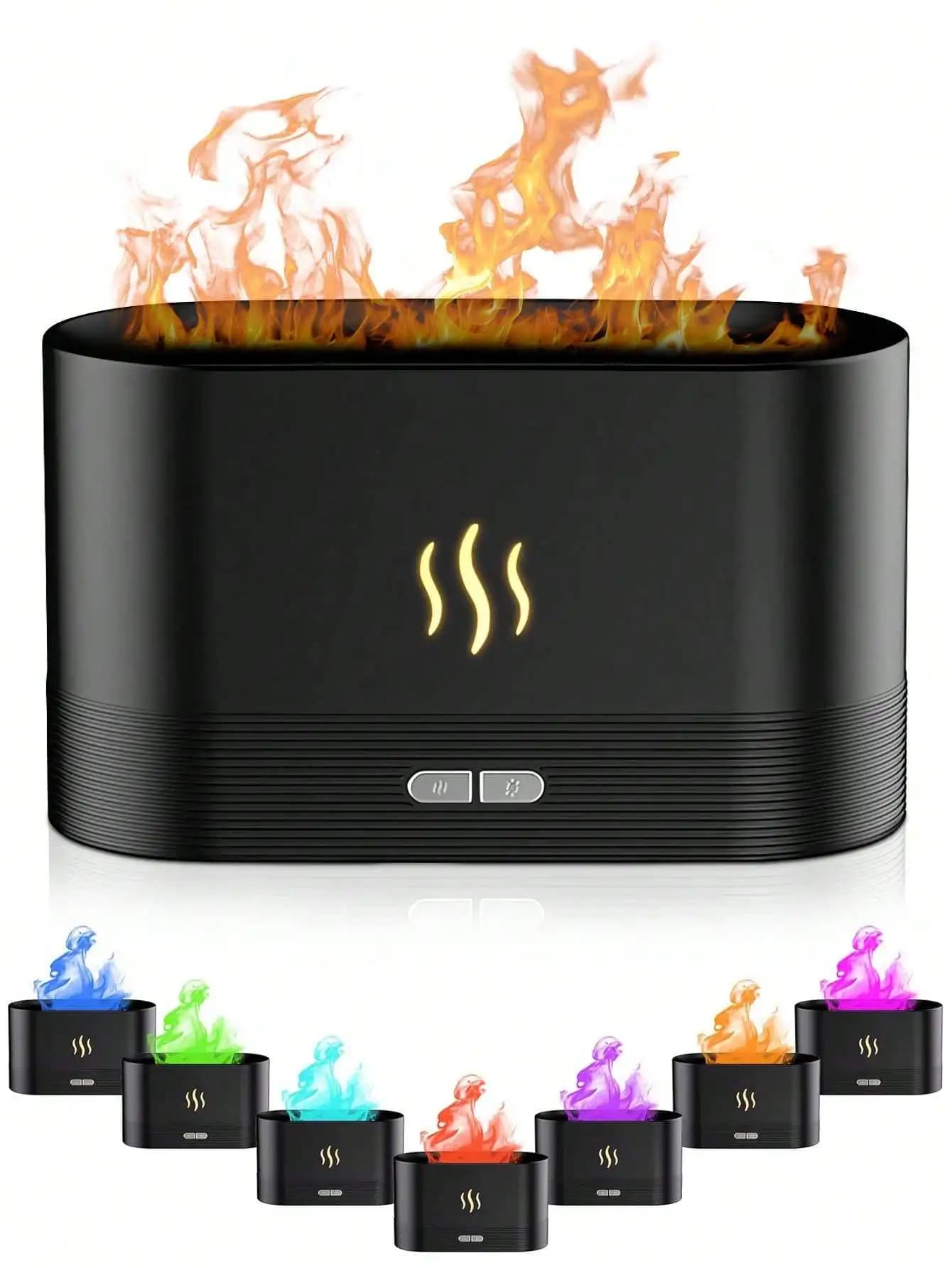 Humidifier for aromas with 7-color LED lighting Colorful Flame Fragrance Essential Oil Flame Lamp Perfume Simulation Diffuser of aromas