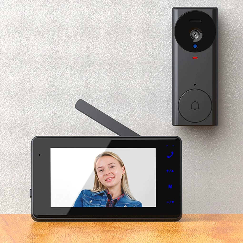 M17A 1080P Videocitofono impermeabile senza fili Schermo IPS da 4,3 pollici Visione notturna a infrarossi Campanello Appartamento familiare Telecamera 2.4G