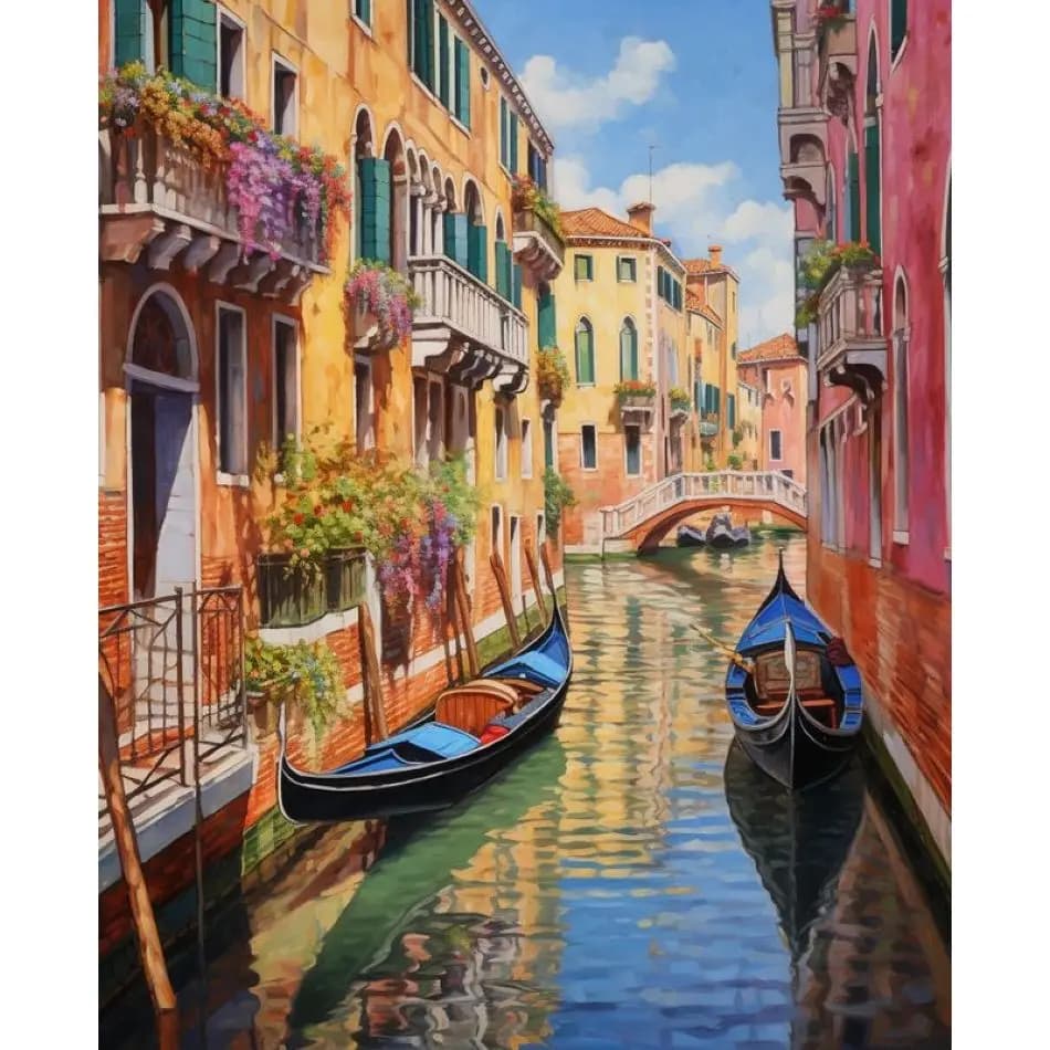 RUOPOTY Blue Boat 5d Diamond Painting Kits For Adults Painting Decor Rhinestone Art Crafts Landscape Full Round Paint With