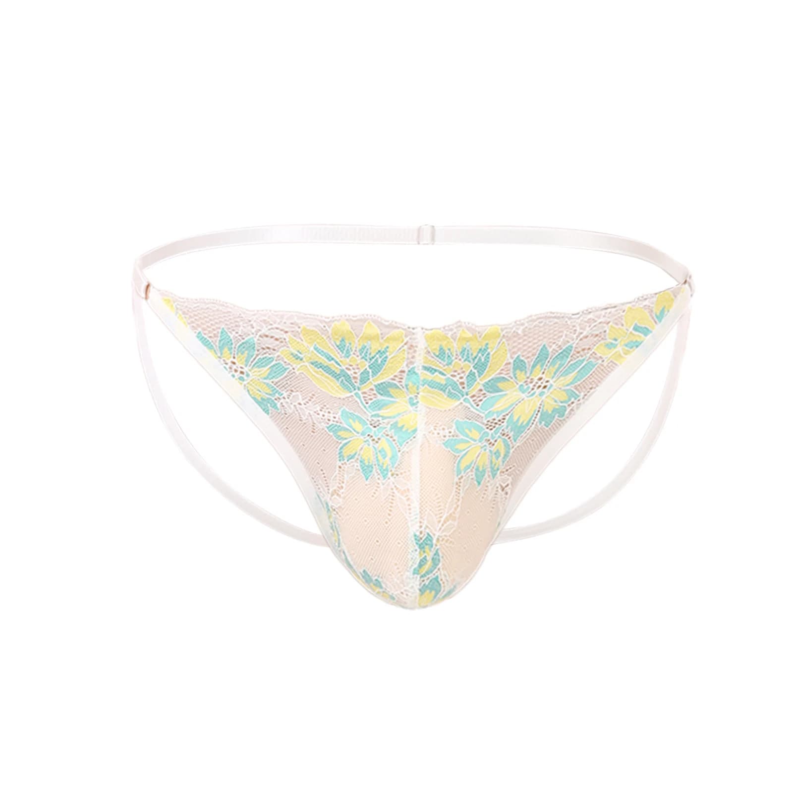 Uomo Lace Jock Strap Perizoma Intimo fitness Sostenitore atletico Uomo Sospensorio See-Througn Mutande da palestra Ultra-sottile regolabile