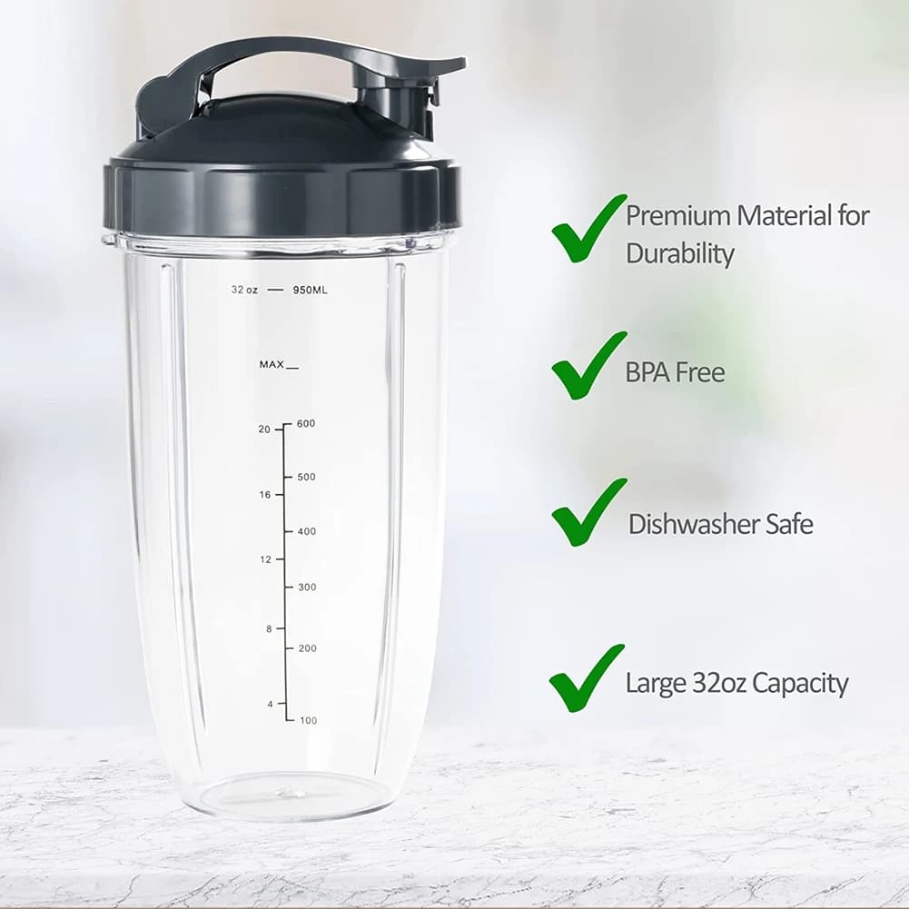 ABHZ-7 Pezzi Tazze Frullatore Nutribullet e Set di Sostituzione Lama Tazza Enorme da 32 Oz per Kit di Sostituzione Frullatore Nutribullet 600W/900W