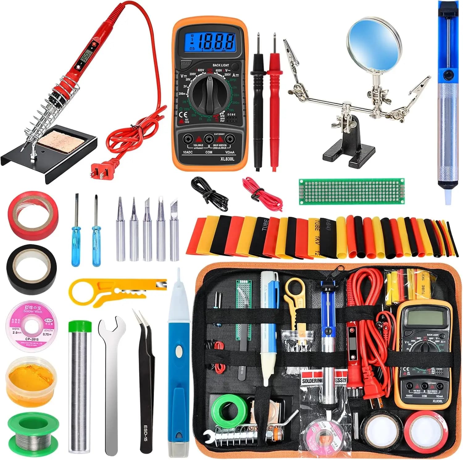 Kit pistola per saldatura digitale LCD da 80 W con controllo della temperatura regolabile, design termostatico in ceramica a riscaldamento rapido