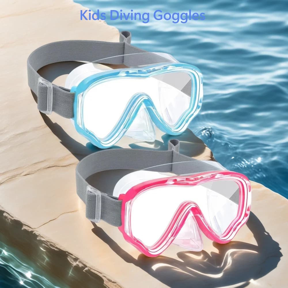Children's eyelets with nose cover, underwater mask strap elastic fabric anti-fog crushing lens for children's swim glasses 3-14