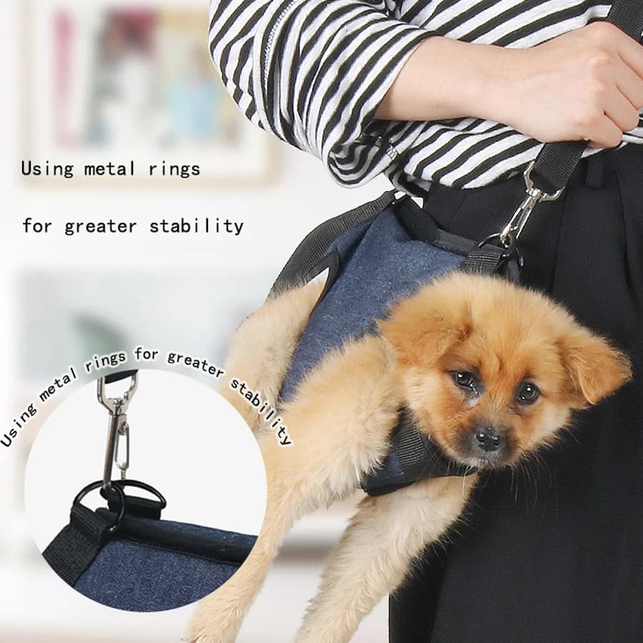 Zaino da gita per animali domestici per gatti e cani Borsa a spalla singola con tracolla per petto Guinzaglio Assist per toelettatura delle unghie