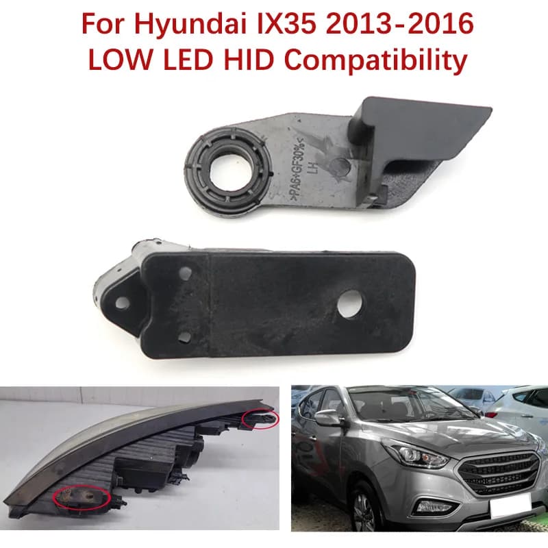 Car Headlight Repair Kit for Hyundai IX35 13-2016 LOW LED HID Compatibility Corner Claw Bracket Protection Ring Plastic Brackets