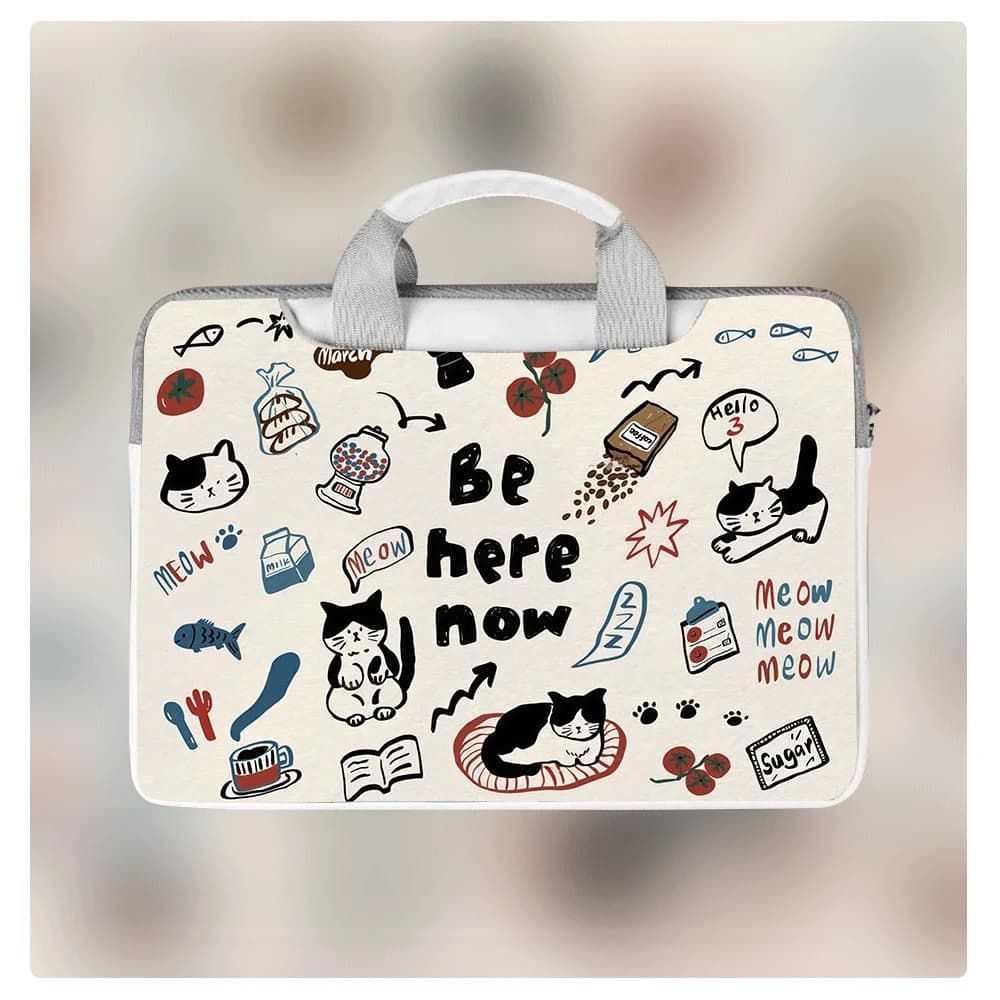 Custodia per Laptop con Gatto Cartone Animato Stile Ins, per Notebook da 13, 13.3, 14, 15, 15.6, 16.1 Pollici, Compatibile con Macbook, Acer, Dell, LG, Samsung - Idea Regalo