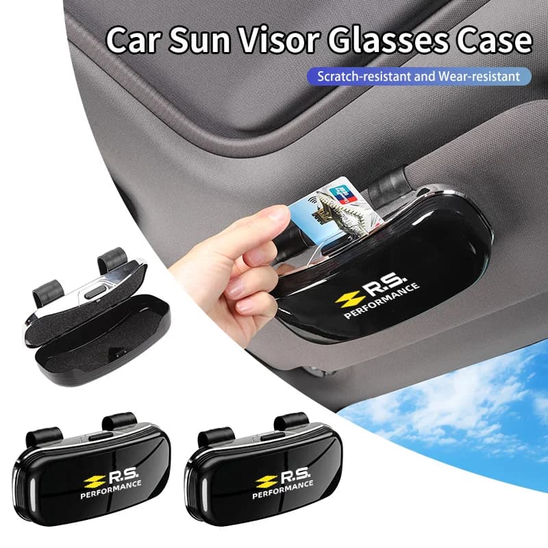 Car Sunglass Holder Case Glasses Clip Sun Visor Organizer Accessories For Renault Megane Clio Kadjar Captur Sandero Duster Koleo