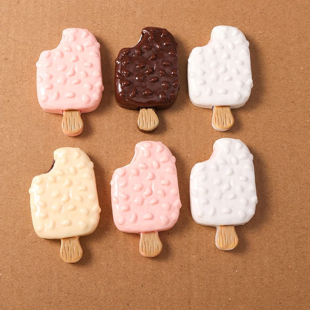 4 pz. Ciondoli a forma di gelato simulato, cabochon piatti, decorazioni fai da te per scrapbooking, forcine, spille e fiocchi per capelli da ragazza