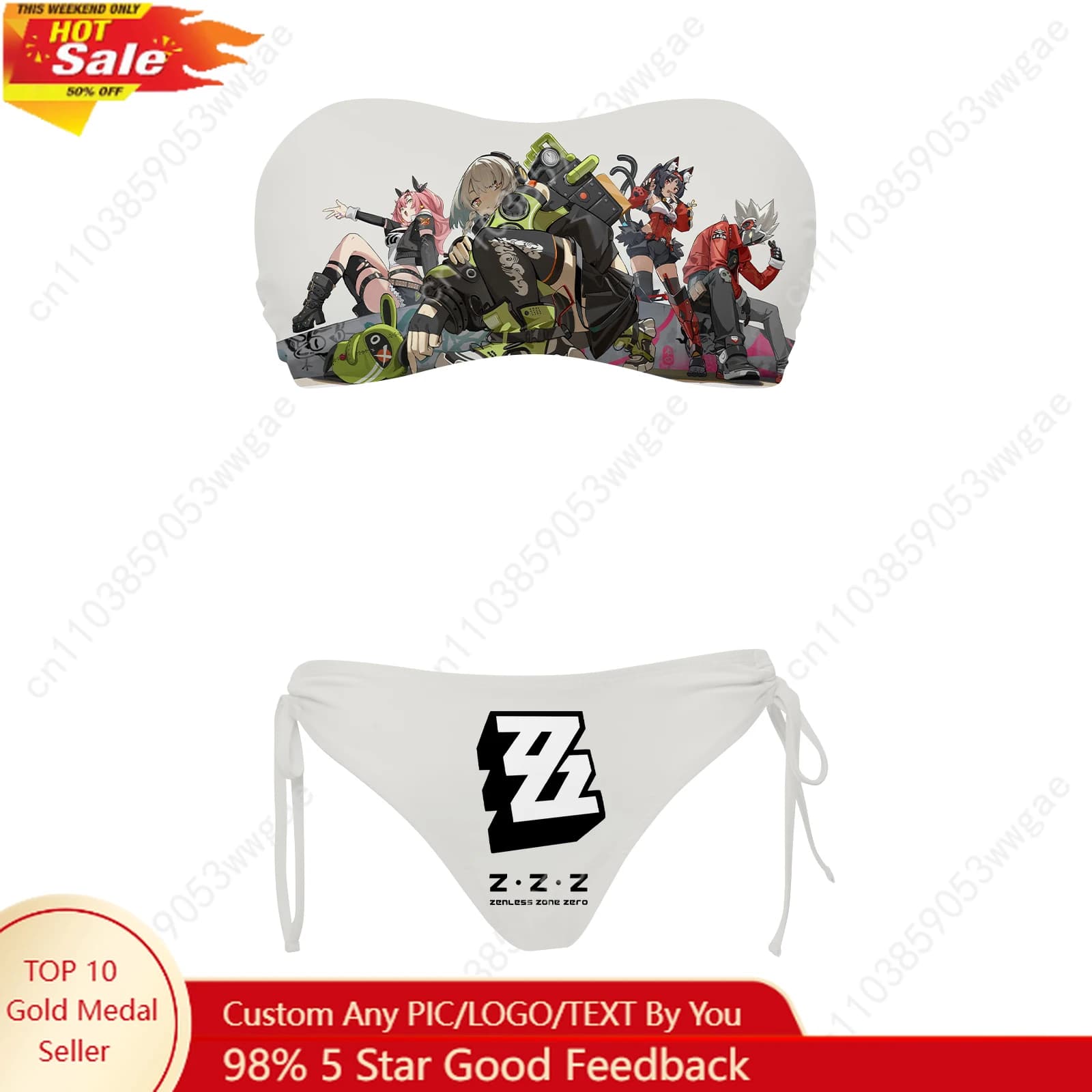 Costume da bagno Absolute Zone Zero da donna con coulisse in due pezzi, costume da bagno personalizzato, bikini da spiaggia, costumi da bagno personalizzati