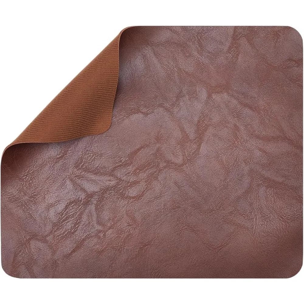 Brown Mouse Pad PU Leather Non Slip Full Grain Base Ultra Thin Soft Vintage Rectangle Mice Mat Mousepad for Computers Laptop