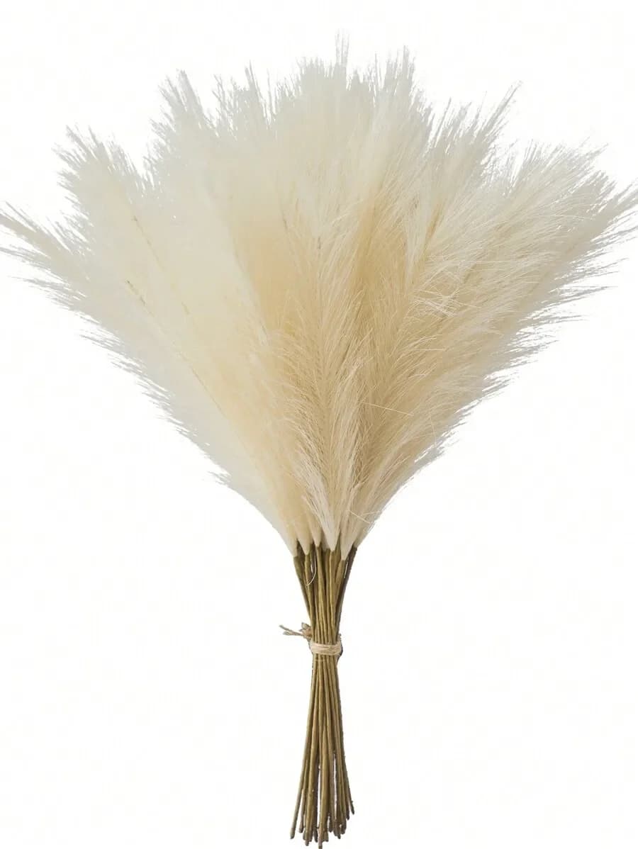 10/20 pz. Erba della Pampa Artificiale Beige, Canna Alta e Soffice, Pianta Finta, Giunco Decorativo