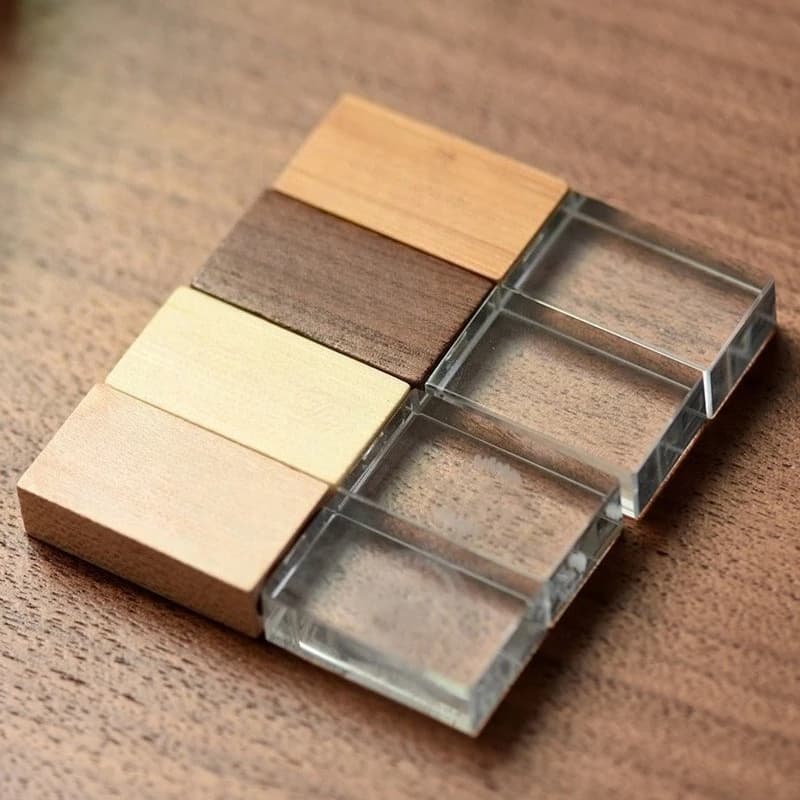JASTER Chiavetta USB in Legno 64GB ad Alta Velocità, Pen Drive 32GB, Chiavetta di Memoria in Legno Cristallo 16GB, Pendrive Regalo di Nozze 8GB, U Disk