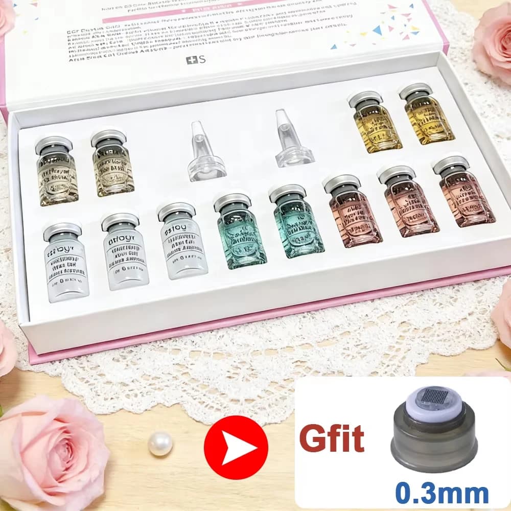 Korean Face Serum 8ml with Salmon DNA and Hyaluronic Acid, Hydrating and Regenerating for Skin Care, Suitable for 0.3mm Microneedling