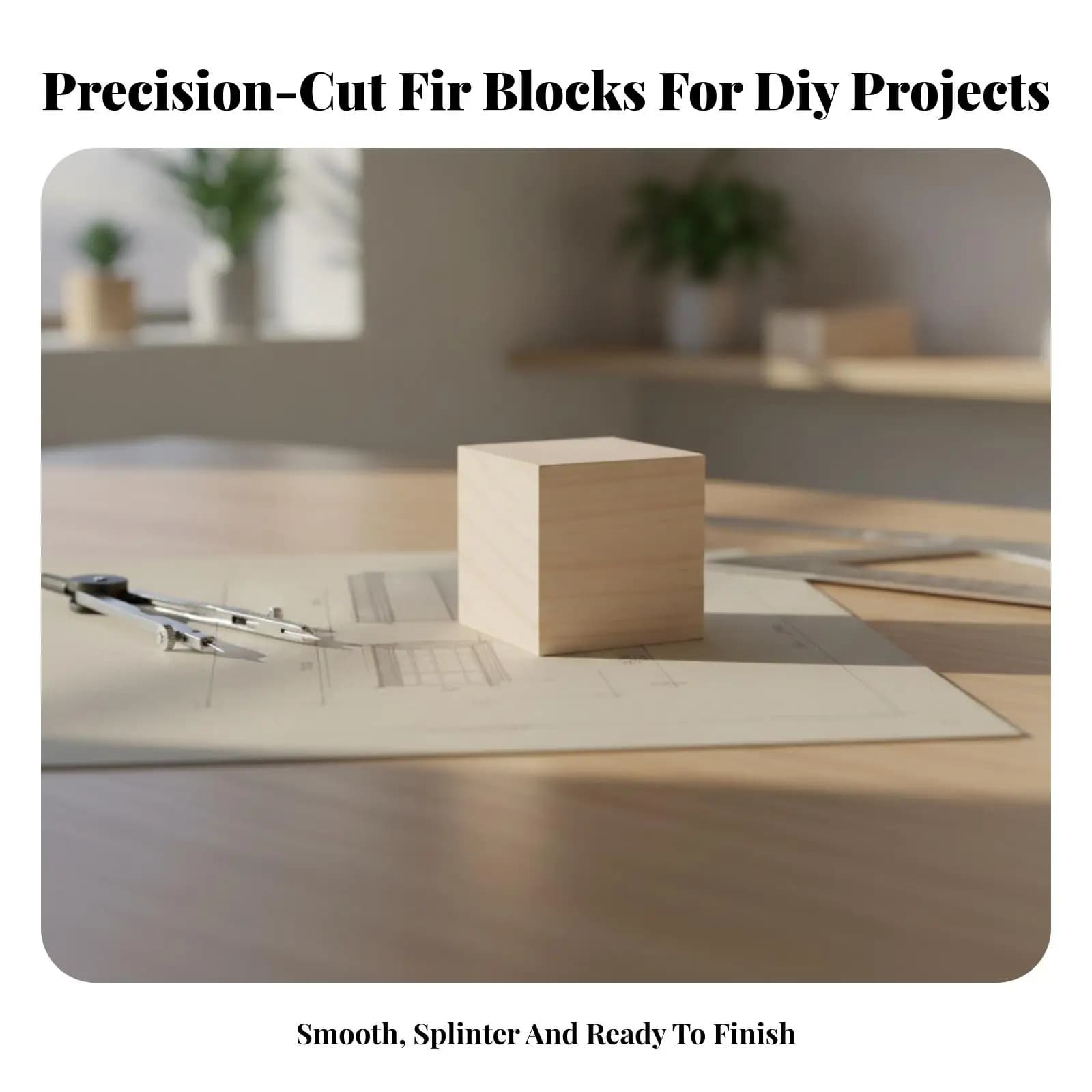 Versatile Pine Wood Block Cube for Hobbyist 3D Construction Architectural Model Making and Home Decor