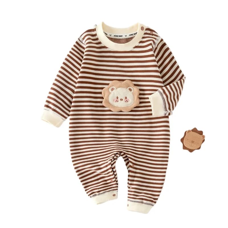 Pagliaccetto caldo unisex per bambini per l'autunno e l'inverno, tuta carina a maniche lunghe per ragazzi e ragazze, comoda tuta da esterno