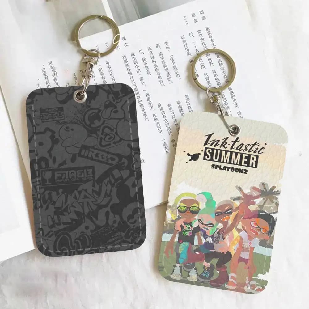 1 Pezzo Porta Tessere a Tema Splatoon, Adatto per Carte Bancarie, Tessere di Treno e Autobus, Portafoglio, Porta Badge, Portachiavi