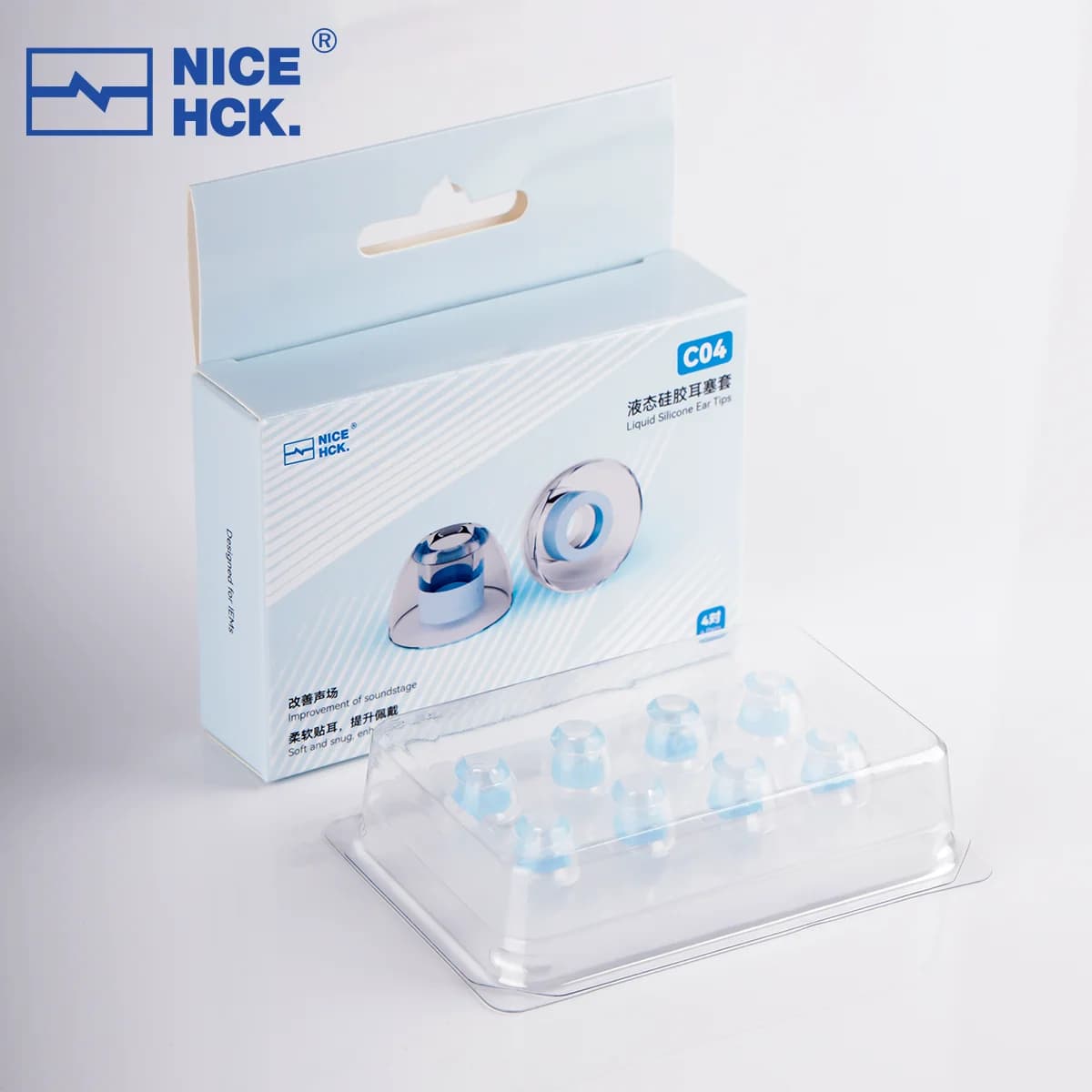 NICEHCK C04 Auricolari in silicone liquido Tappi per le orecchie flessibili con isolamento acustico Auricolari riutilizzabili delicati sulla pelle per Explorer 4U NX8 Cantor