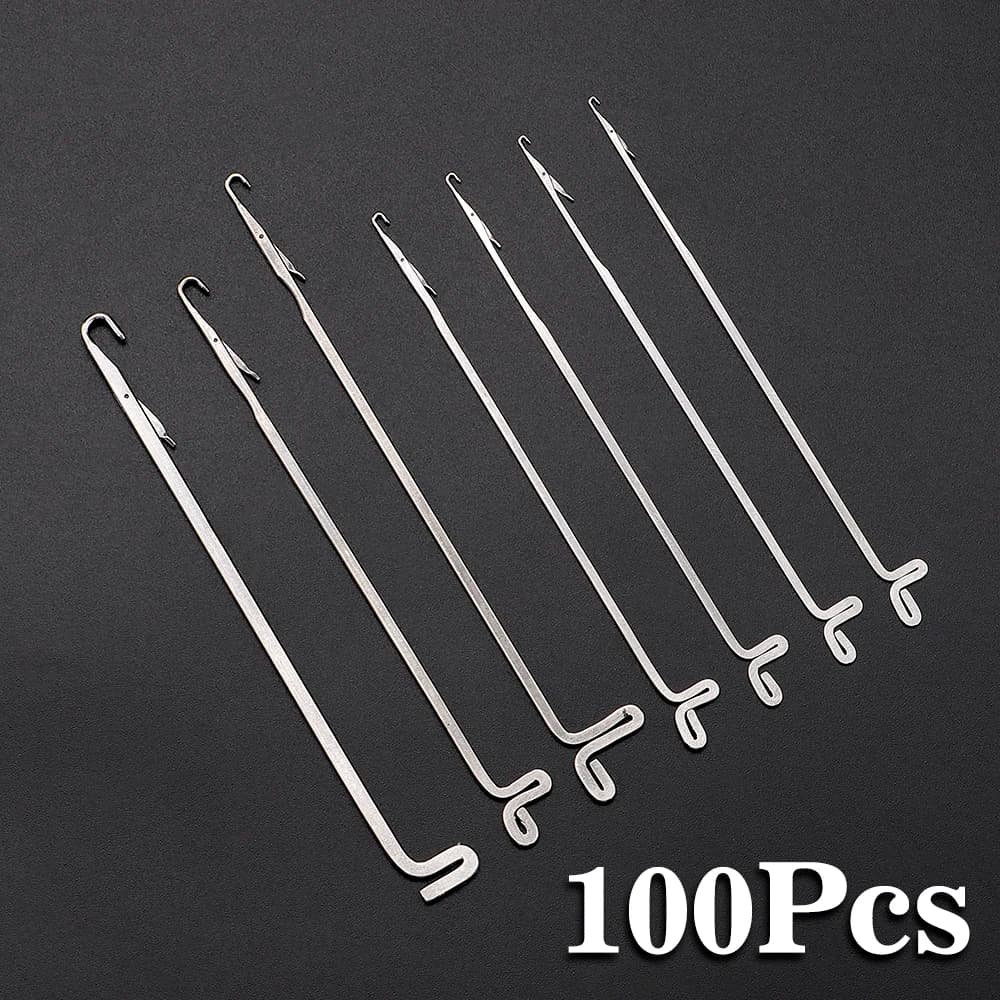 100Pcs Lace Tongue Hook Needles, Ultra-Fine Sweater/Hats Mending Tool, Three-Way Crochet Hidden Thread End Bag Tongue Crochet