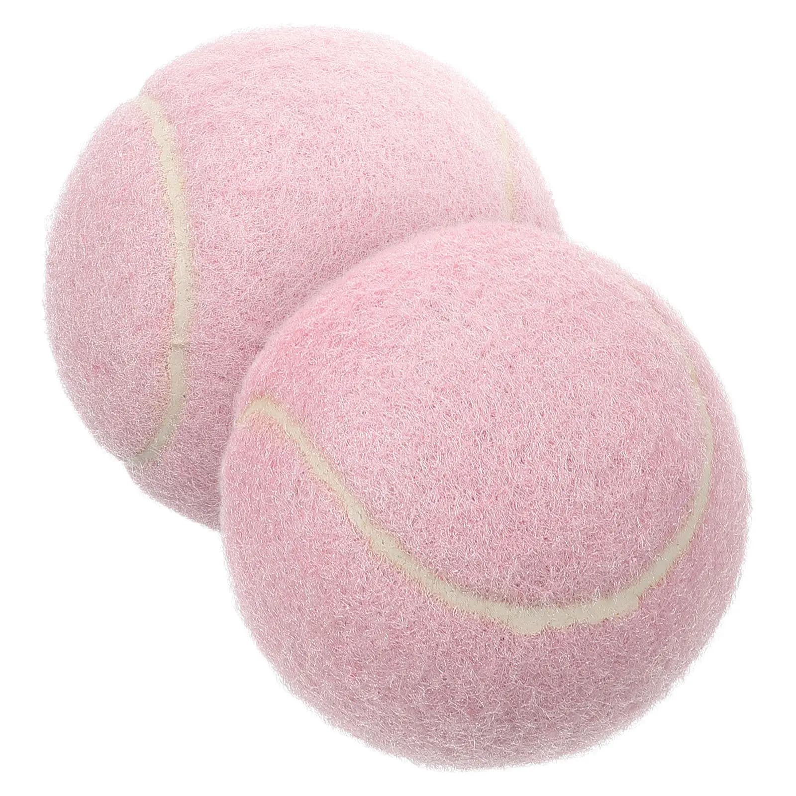 2 Palline da Tennis Rosa Brillante in Gomma per Allenamento Principianti, Migliora Tempo di Reazione, Colpi a Terra, Volle e Servizio