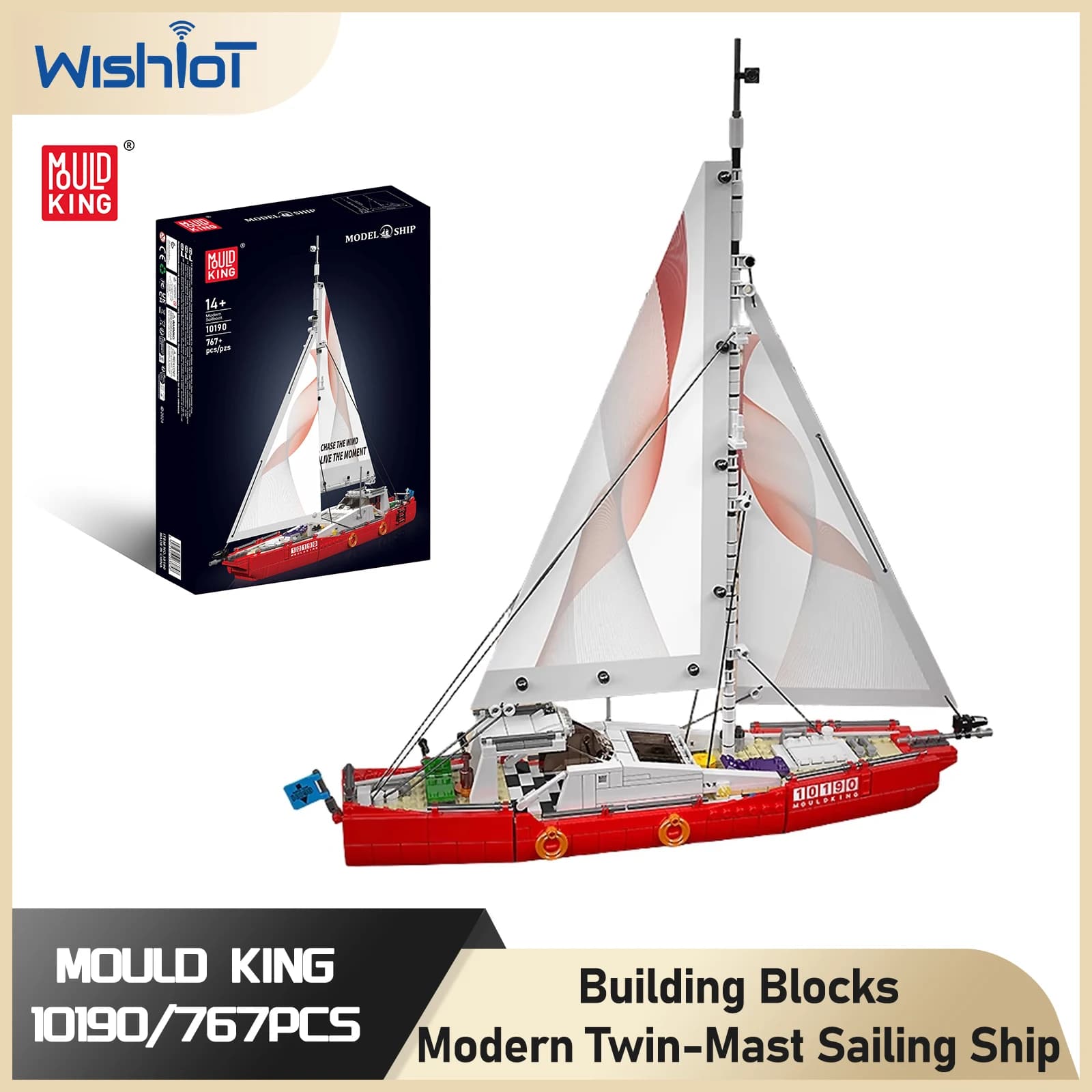 Stampo Re 10190 Blocchi di Costruzione Moderno Twin-Mast Nave A Vela STELO Giocattolo Educativo Esplorazione Modello di Nave Kit Regalo Creativo Del Capretto