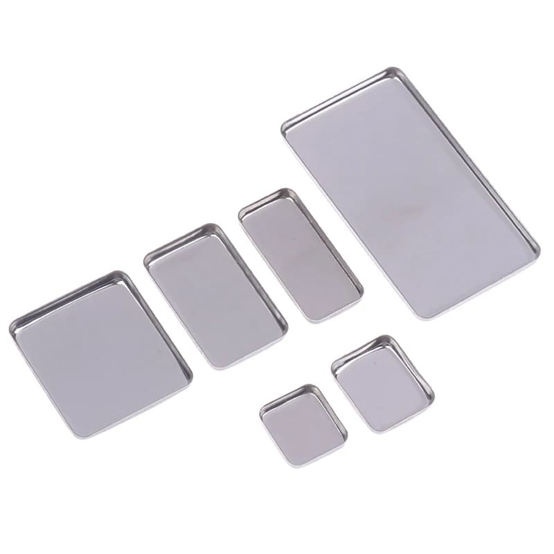 Set of 1 blank palette for eye shadows, square iron containers for dust samples and color test, empty box