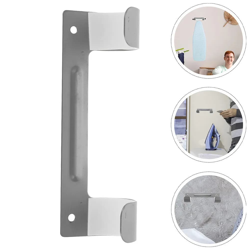 2Pcs Ironing Board Wall Shelf Holder Hook Rack Iron Organizer for Laundry Room Space Saving Anti-Slip Pads Sleek Modern Storage