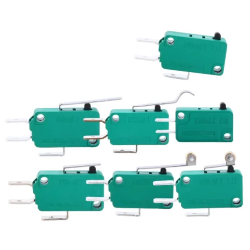 Microinterruttore miniaturizzato con leva cerniera lunga e diritta a 3 pin 250VAC 16A SPDT Verde KW3-0Z