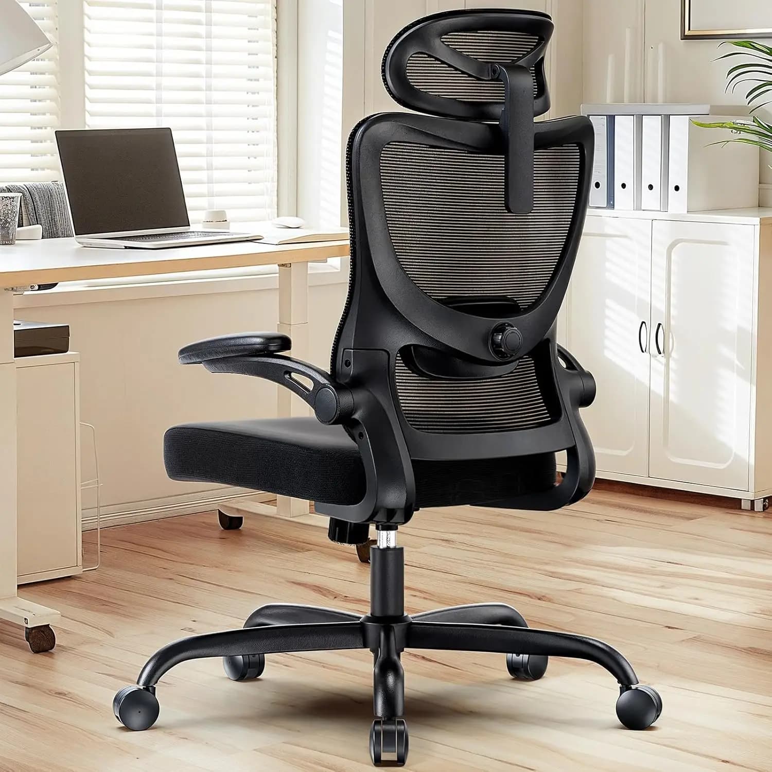 Sedia da Ufficio Ergonomica con Schienale Alto, Supporto Lombare Regolabile, Poggiatesta, Braccioli 3D, Rotelle, per Casa e Gaming, 300 lbs, Personalizzabile