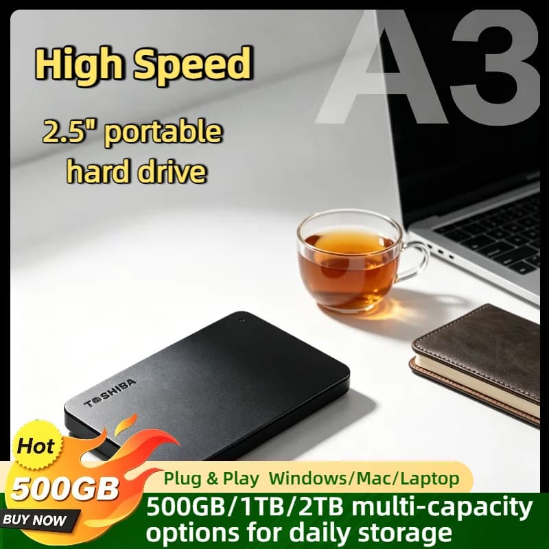 500GB 1TB 2TB For Toshiba OEM A3 Expansion USB 3.0 2.5 Inch Portable HDD Hard Disk Drive Box External Storage Compact Pro