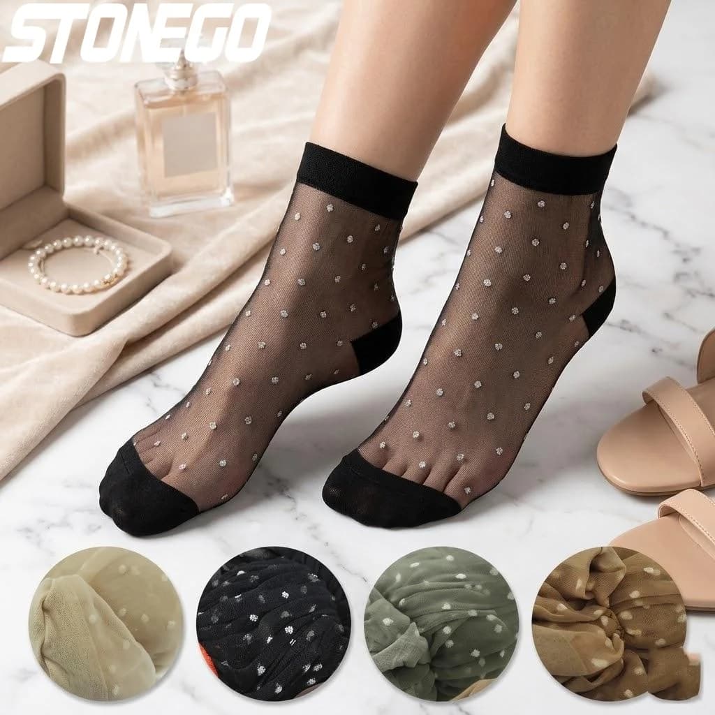 Calzini estivi da donna in nylon nero ultra sottili e traspiranti, calzini sottili alla caviglia per donna, leggeri e confortevoli