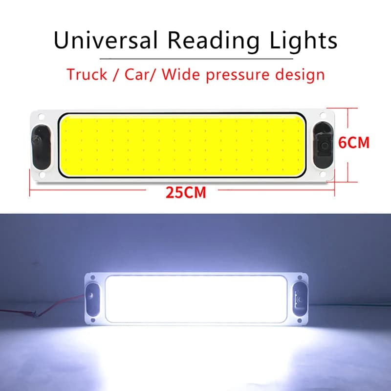 【CR】Striscia LED COB 12V 24V per Auto, Camion, Luci di Lettura, Illuminazione Domestica con Interruttore Indipendente
