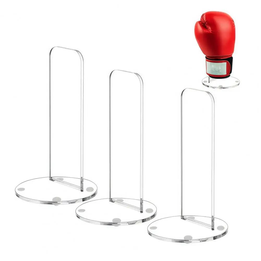 Home Gym Glove Storage Acrylic Boxing Glove Display Stand with Non-slip Base Vertical Sports Glove Holder Rack Home for Boxing