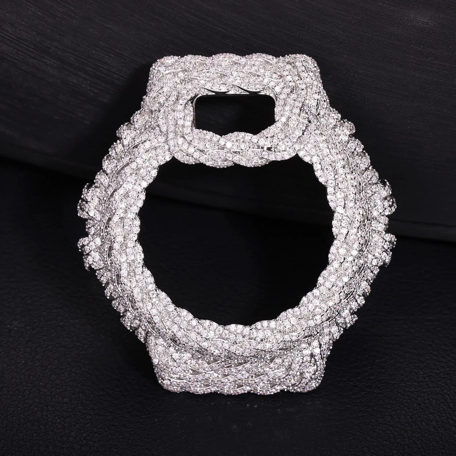 Hip Hop Moissanite Paved Bling Iced Out Watch Cases for Men Rapper Jewelry For DW6900RL-1AC Watch