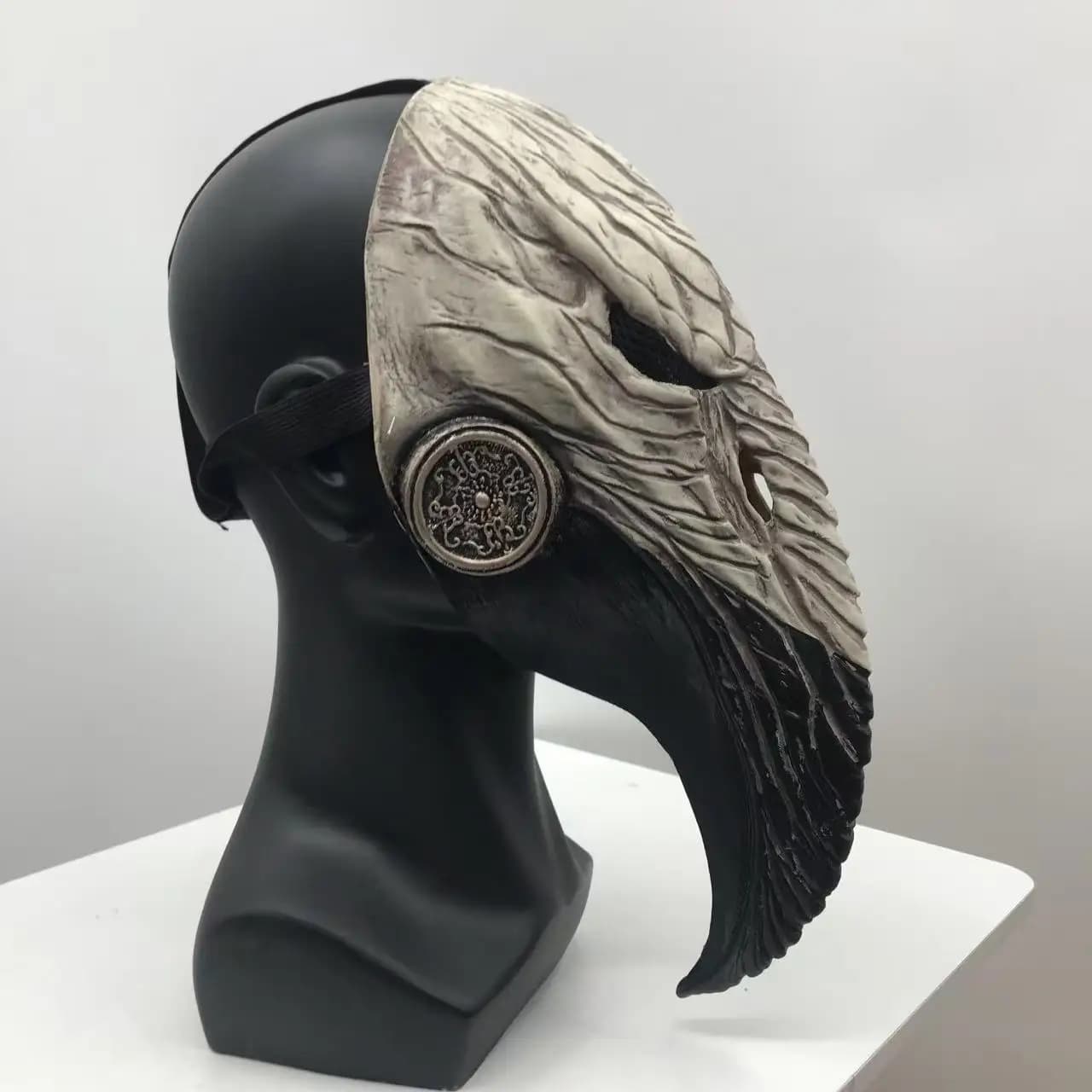 Plague Doctor Latex Bird Mask – Steampunk Gothic Full Face Halloween Cosplay Headgear, Scary Party Prop Costume for Adults
