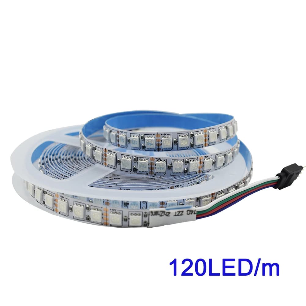 5m Flexible LED Strip Light 12V 120Led/m 5050 Diode RGB LED Tape Light for TV Backlight Home Room Shop Sign Advertising Decor