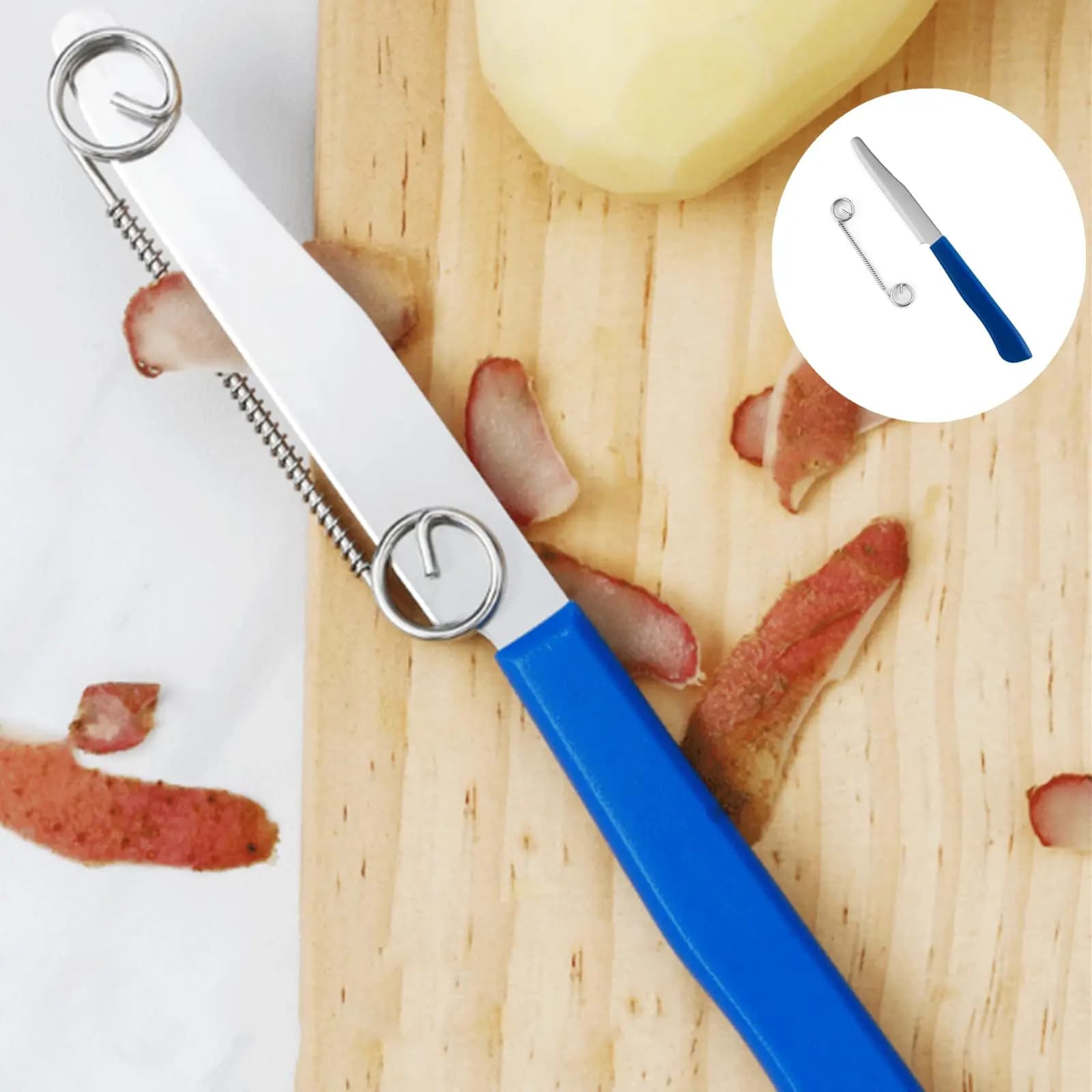 Pelapatate Pelapatate Julienne in acciaio inossidabile Coltello per affettare rapidamente Coltello da frutta primaverile per uso domestico Pelapatate per verdure con rimovibile