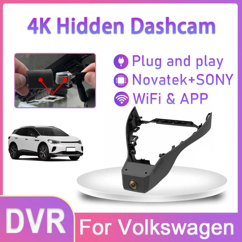 Car DVR For Volkswagen VW ID4 ID.4 CROZZ 2022 Plug and play Dash Cam Video Recorder Camera HD 4K 2160P Night Vision High Quality