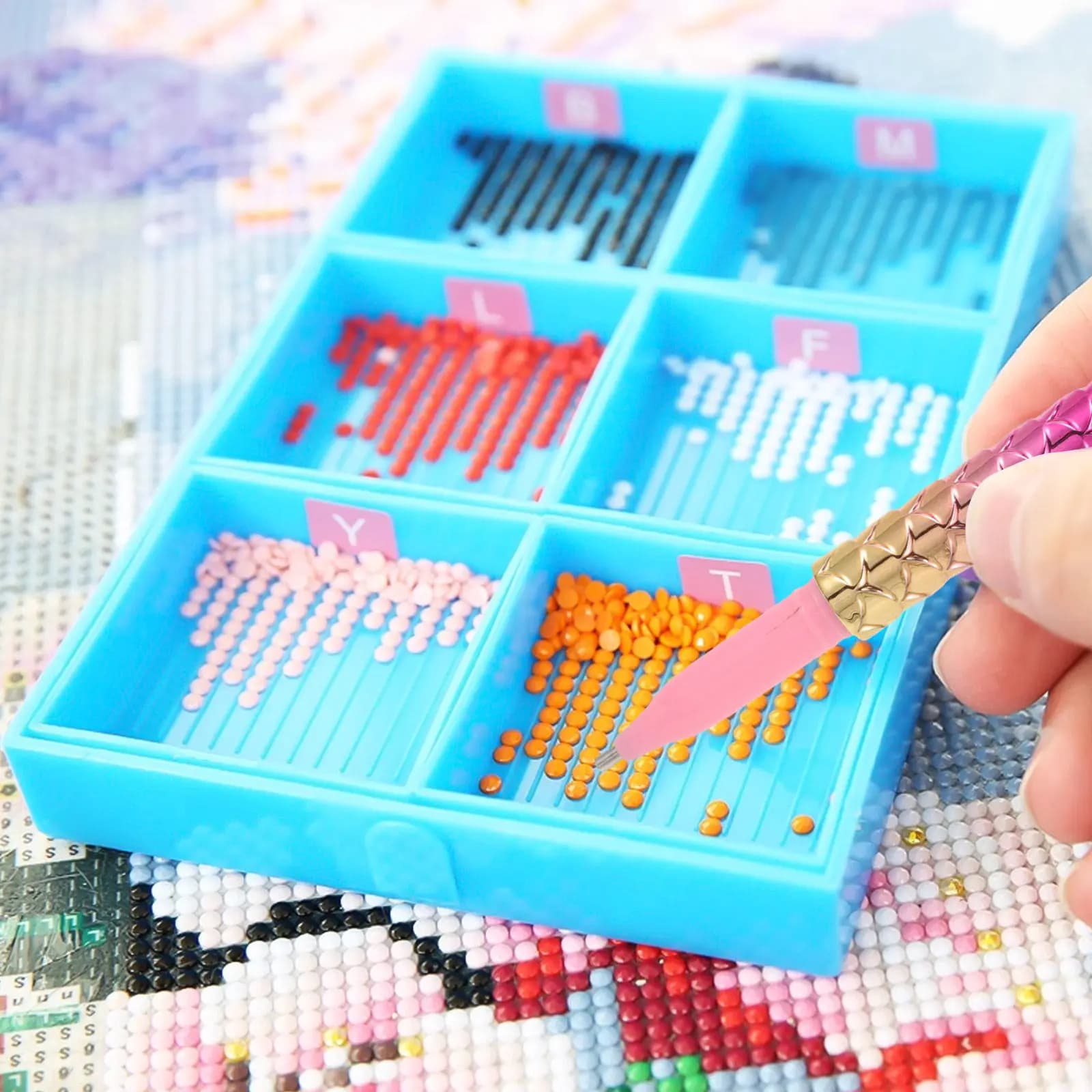 Set di 2 Penne per Disegno con Diamanti, Penne in Plastica per Accessori Fai-da-Te, Strumenti per Pittura con Perline, Penne per Foratura
