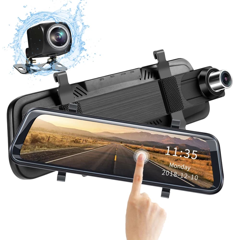 Registratore Dash Cam da 10'' 32G Android Full hd 1080p Telecamera Dvr per auto Scatola nera per veicoli universali