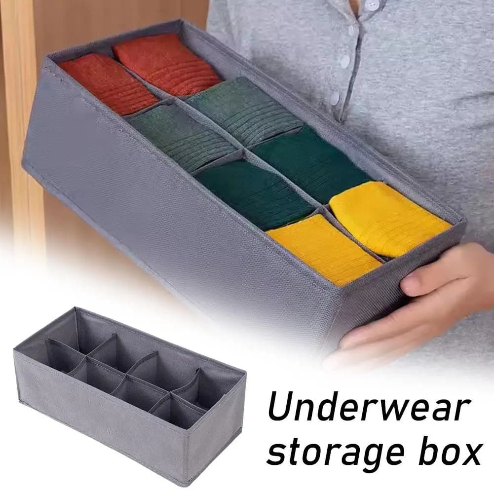 6/7/8/24 Grids Foldable Underwear Drawer Organizer Fabric Dividers For Bras Socks Briefs Space-Saving Storage Bin