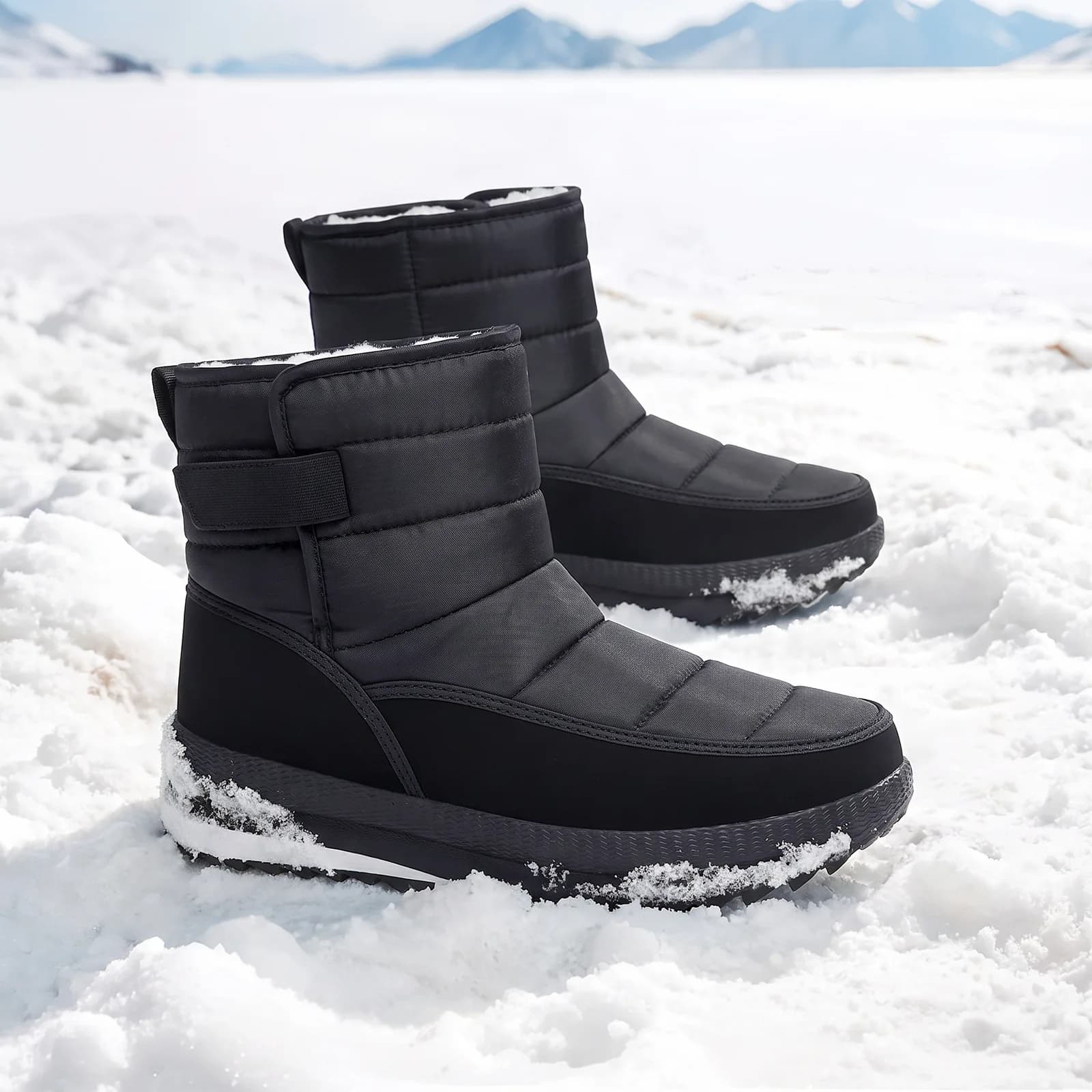 Men's Winter Boots Warm Plush Snow Boots High Quality Waterproof High-Top Men's Ankle Outdoor Men Hiking Sneaker