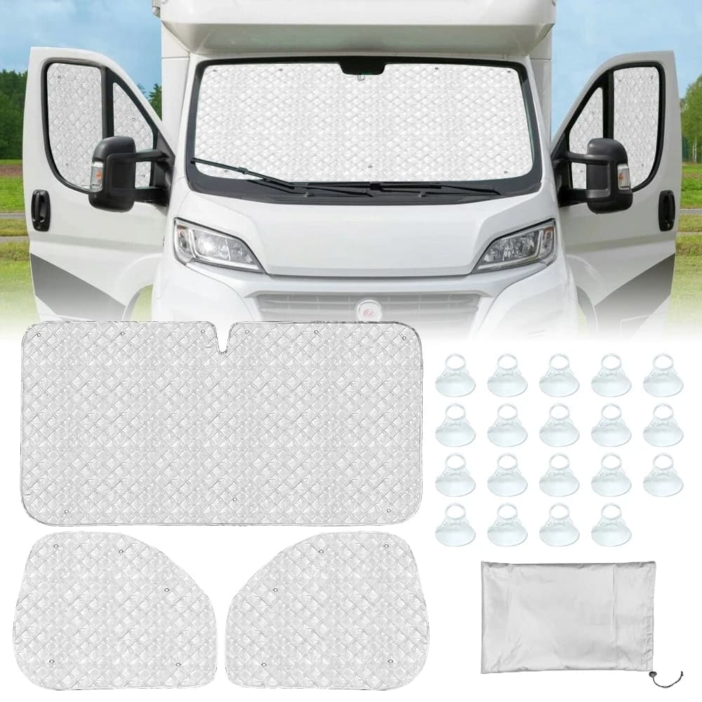 Parasole per parabrezza per tende termiche interne 7 strati copertura parabrezza Fiat Ducato 2006 - 2022 accessori esterni