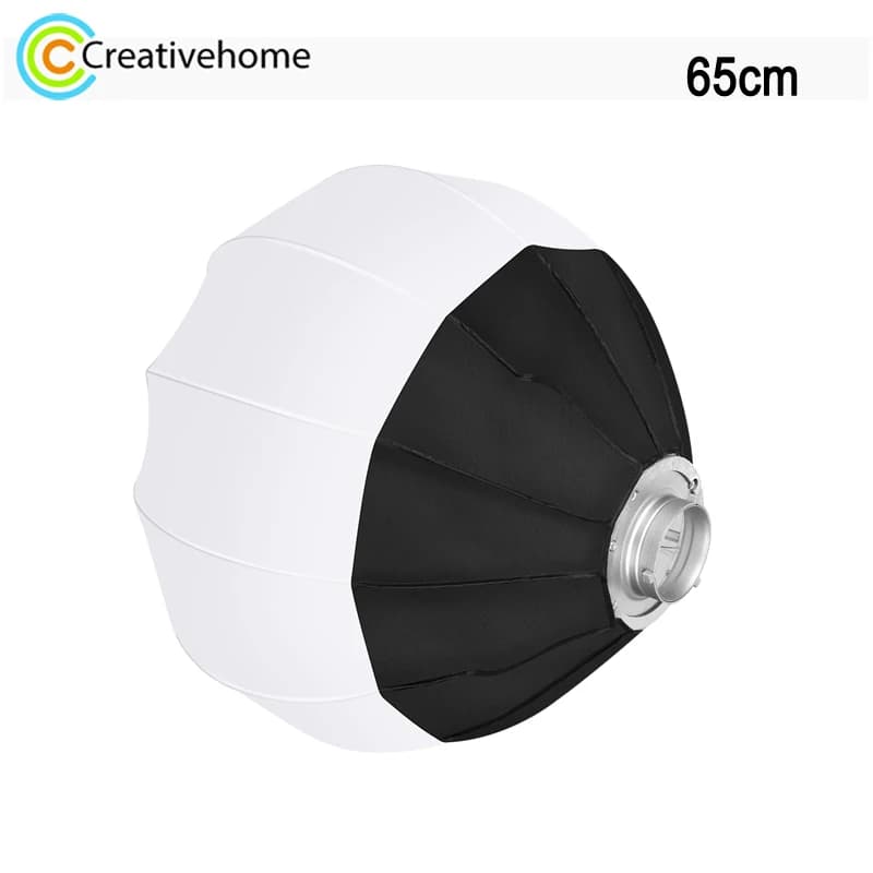 PULUZ 65cm Foldable Lantern Softbox Spherical Flash Light Diffuser Cover with Bowens Mount Live Photography Light Accessories