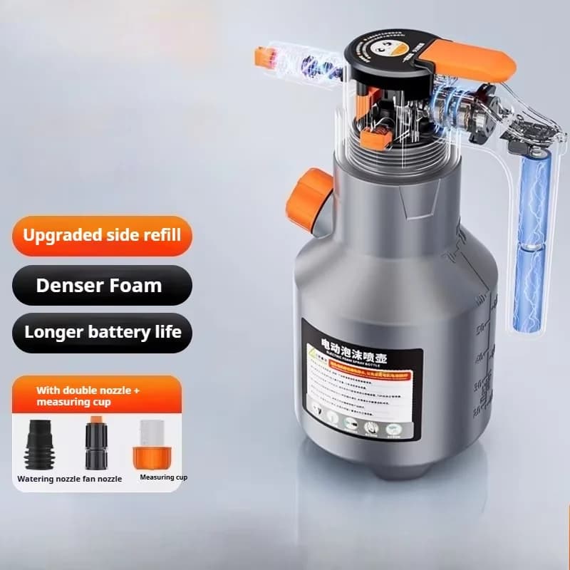 2 Liters Powerful Electric Foam Sprayer for Car Wash, Snow Foam Spray Bottle, Rechargeable Automatic Washing Sprayer, Car Accessories