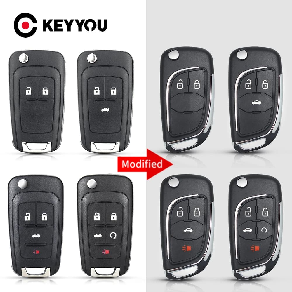 KEYYOU Per Chevrolet Cruze per OPEL Insignia Astra Zafira Mokka Agila Corsa Meriva Signum Tigra Mando Chiave per auto modificata senza logo