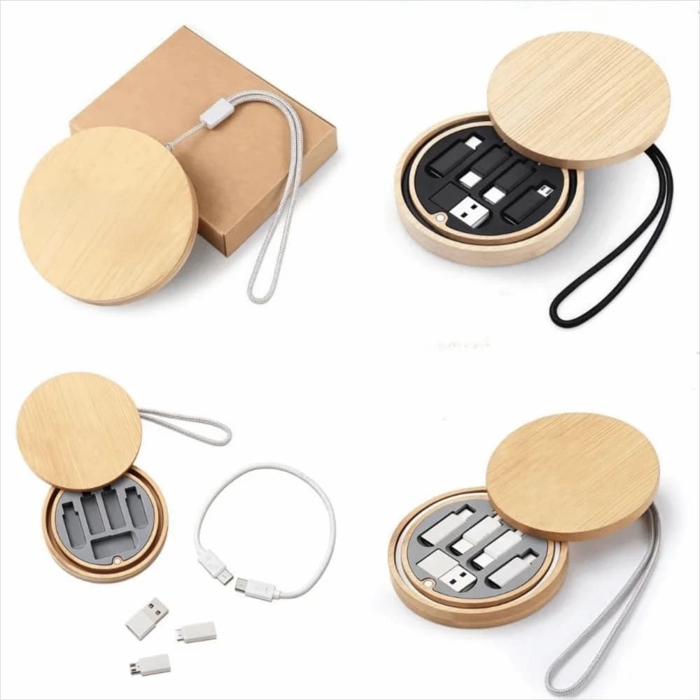 Cavo di Ricarica Rapida 60W Design Rotondo per Viaggi Cavo Type-C con Custodia da Viaggio Kit Adattatore USB per Ricarica Dispositivi