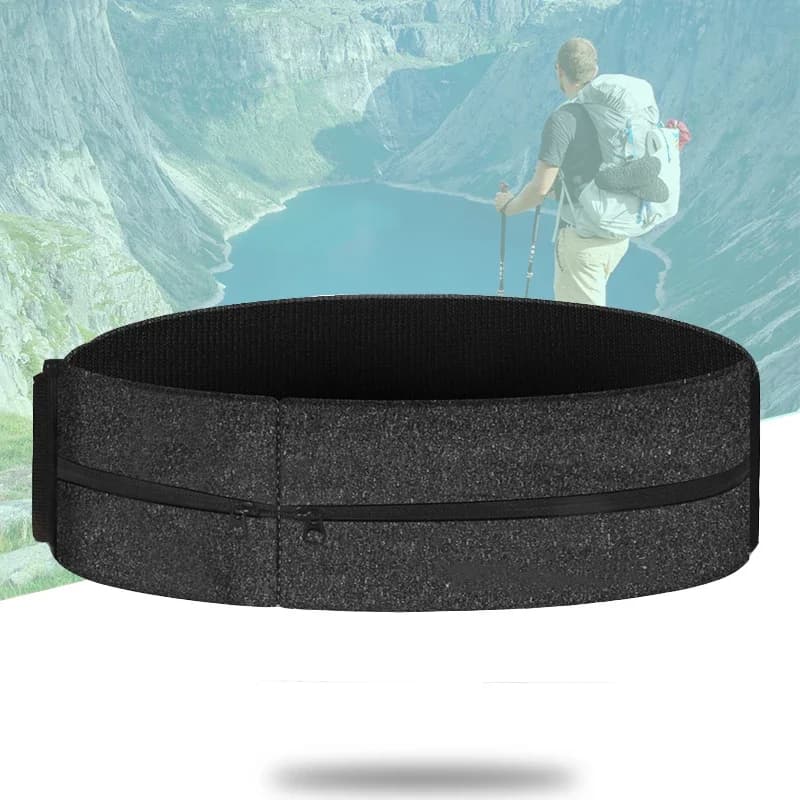 Trail Running Waist Bag Fitness Waist Bag Elastic Waist Belt Double Pocket Zippered Running Bag Sports Phone Bag