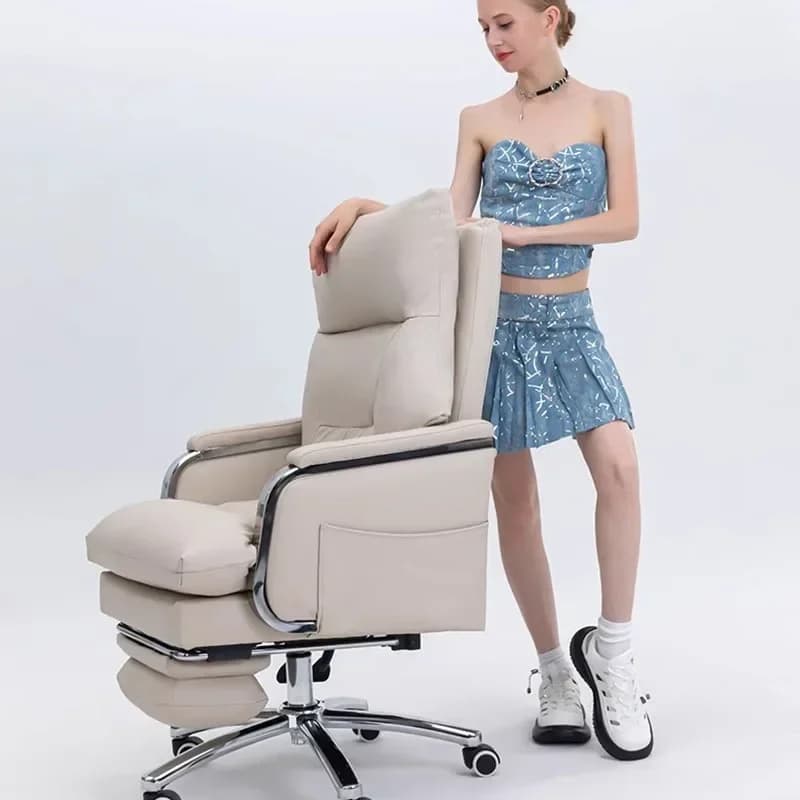 Sedia da ufficio di design ergonomica comoda in pelle ergonomica da gioco A