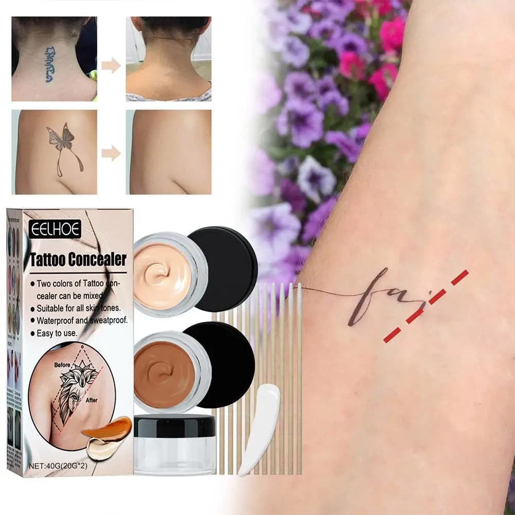 Correttore per tatuaggi impermeabile, resistente al sudore, crema coprente per tatuaggi, per tutti i tipi di pelle, occhiaie, macchie di acne, cicatrici, fondotinta M L8U8